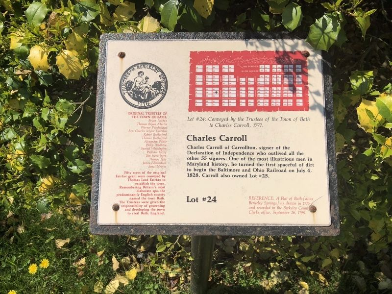 Charles Carroll Marker image. Click for full size.