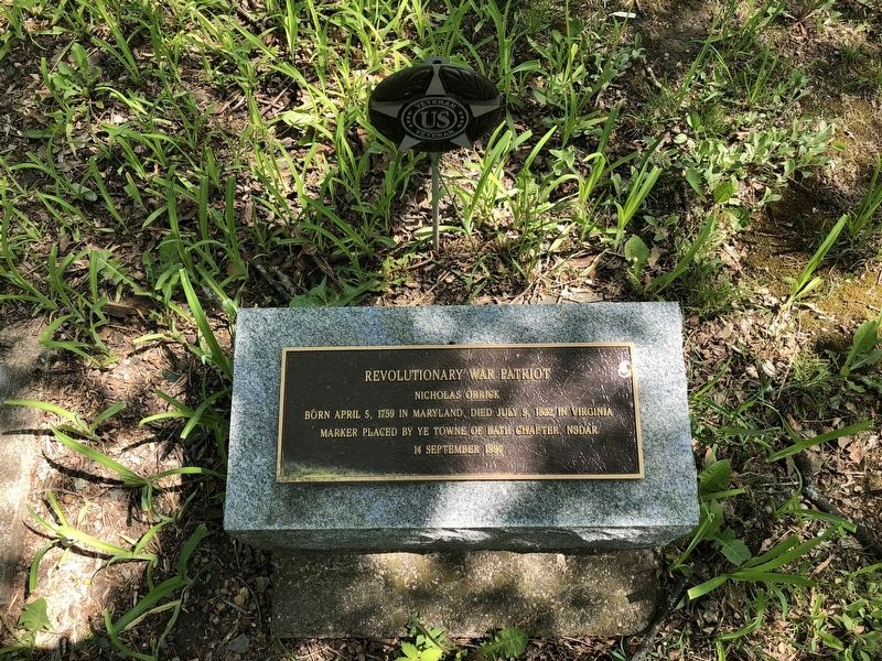 Plaque for Nicholas Orrick. Click for full size. Plaque for Nicholas Orrick image. Click for full size.