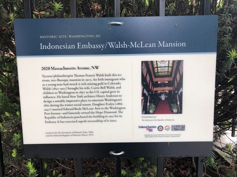 Indonesian Embassy/Walsh-McLean Mansion Marker image. Click for full size.