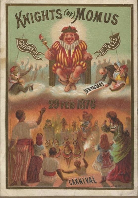 Galveston Mardi Gras Card, 1876 image. Click for full size.
