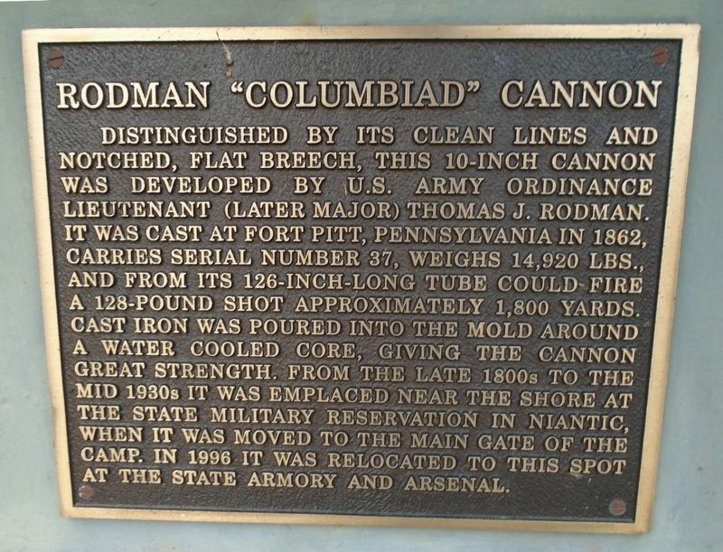 Rodman "Columbiad" Cannon Marker image. Click for full size.