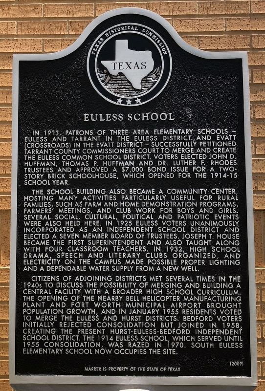 Euless School Texas Historical Marker image. Click for full size.