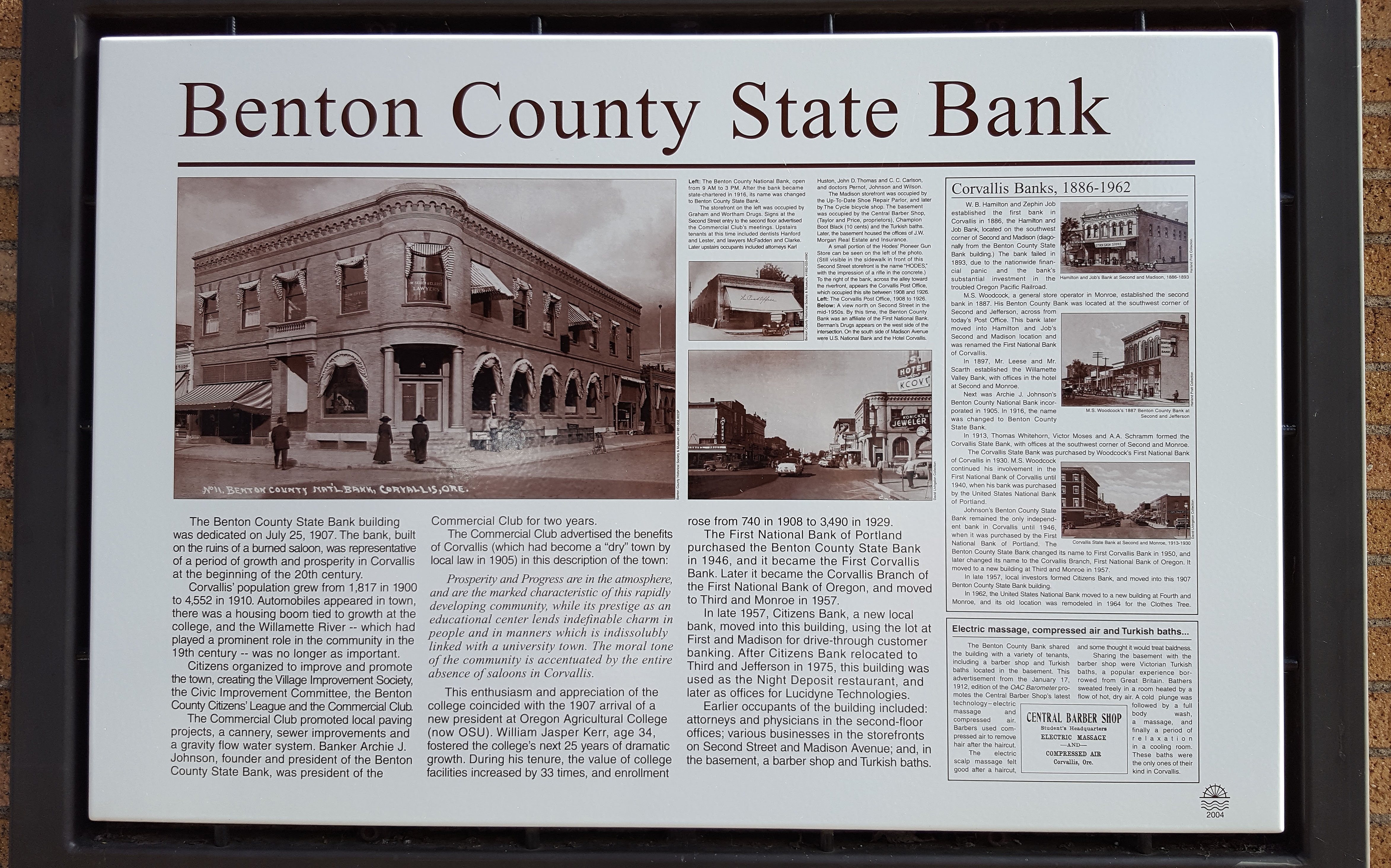 Benton County State Bank Marker