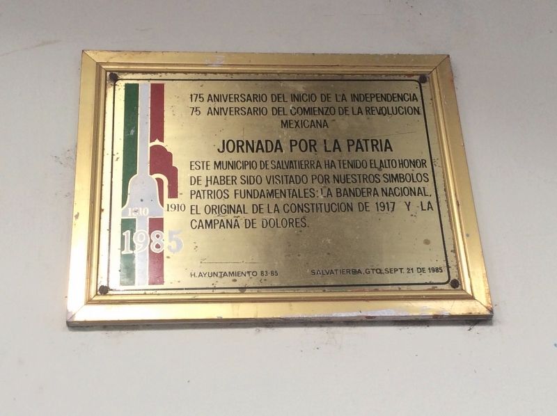 175th Anniversary of the Beginning of Mexican Independence Marker image. Click for full size.