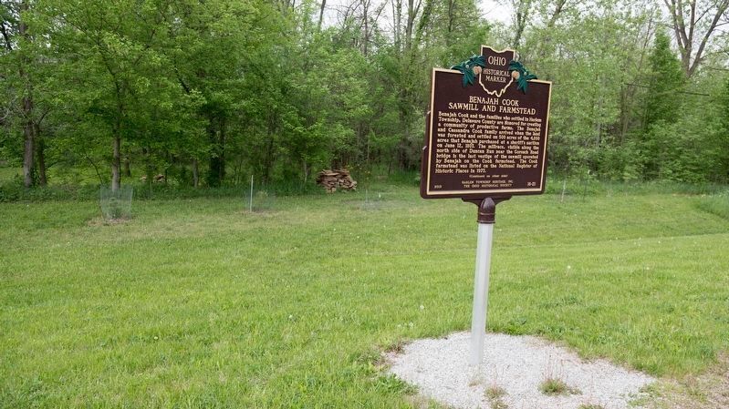 Benajah Cook Sawmill and Farmstead Marker. Click for full size. Benajah Cook Sawmill and Farmstead Marker image. Click for full size.