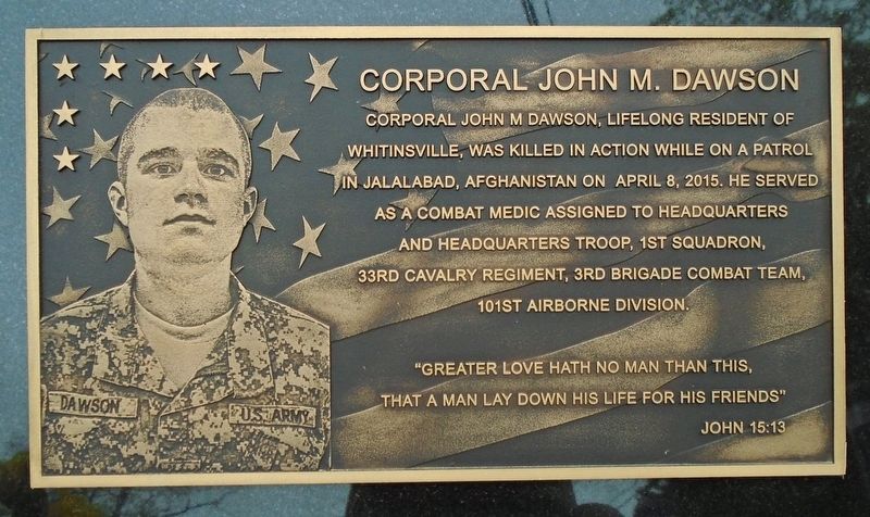 Corporal John M. Dawson Marker image. Click for full size.