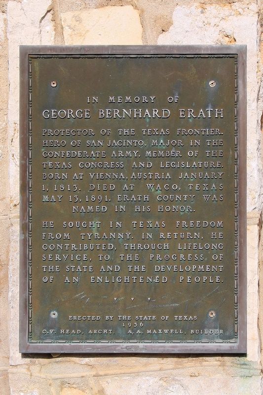 George Bernhard Erath Marker image. Click for full size.