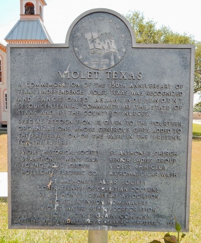 Violet, Texas Sesquicentennial Marker image. Click for full size.