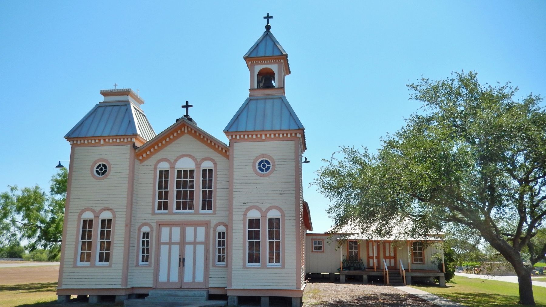 Old St. Anthony's Catholic Church / Violet Museum (<i>view from near marker</i>) image. Click for full size.