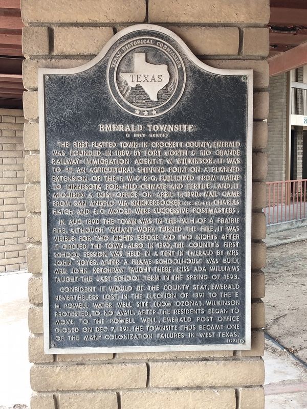 Emerald Townsite Marker. Click for full size. Emerald Townsite Marker image. Click for full size.
