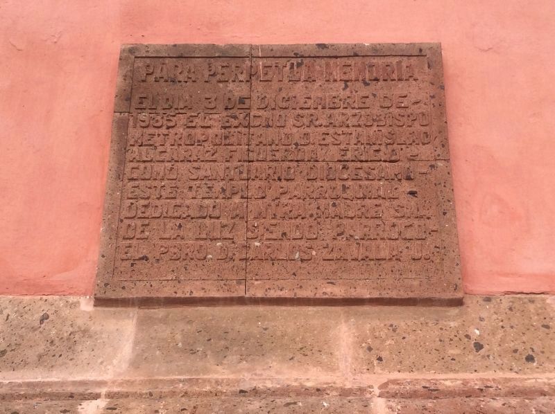 An additional marker on the Diocesan Shrine of Nuestra Señora de La Luz image. Click for full size.