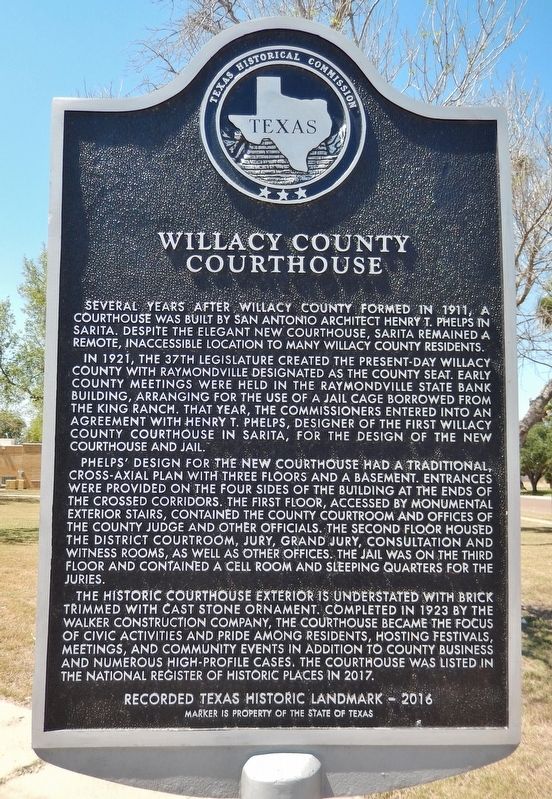 Willacy County Courthouse Marker image. Click for full size.
