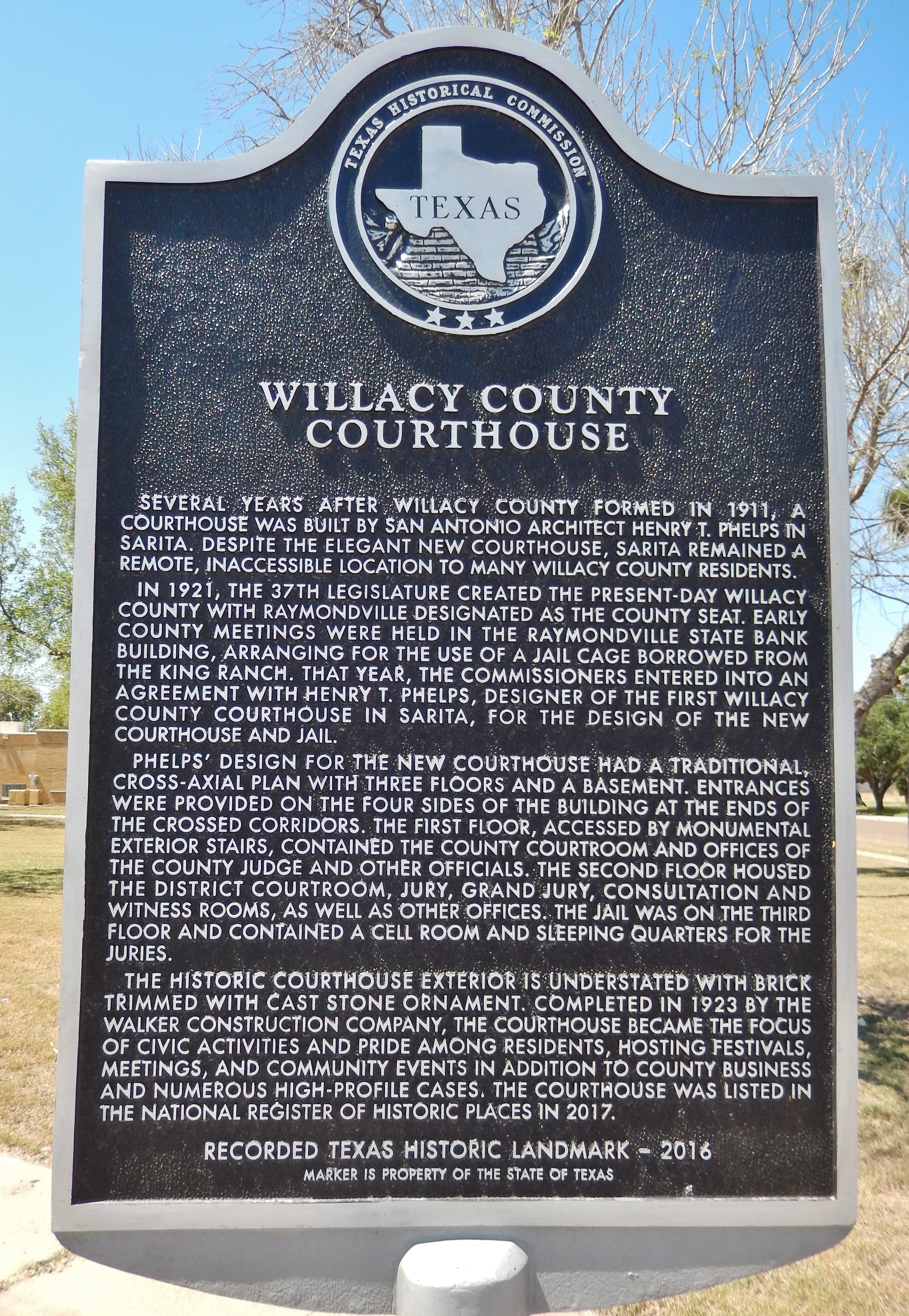 Willacy County Courthouse Marker