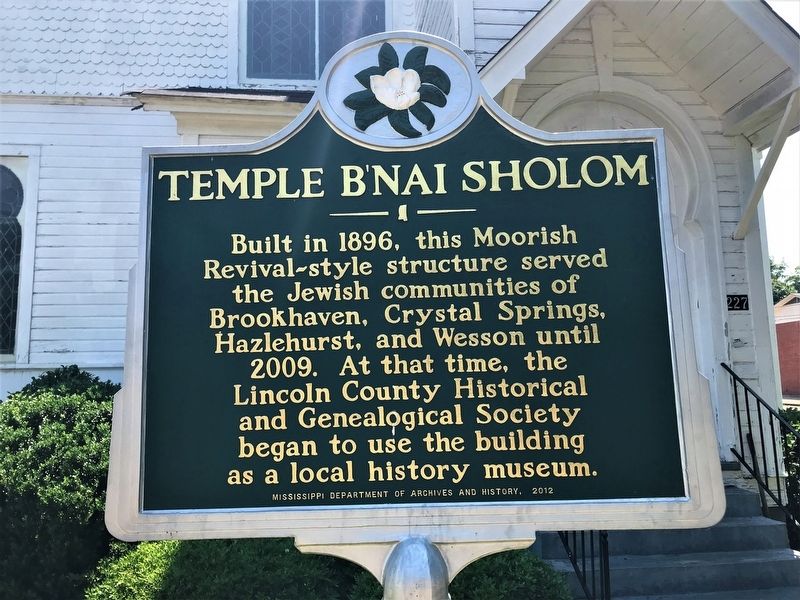 Temple B'nai Sholom Marker image. Click for full size.
