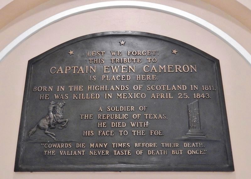 Captain Ewen Cameron Memorial Plaque (<i>located within octagonal rotunda inside courthouse</i>) image. Click for full size.