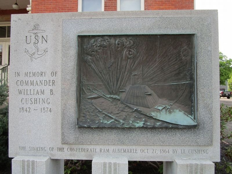 Commander William B. Cushing Memorial. Click for full size. Commander William B. Cushing Memorial image. Click for full size.