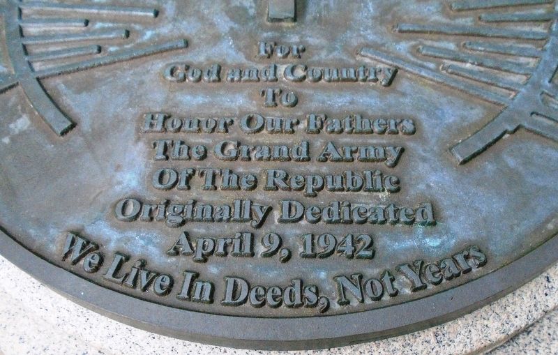 Grand Army of the Republic Memorial Inscription image. Click for full size.