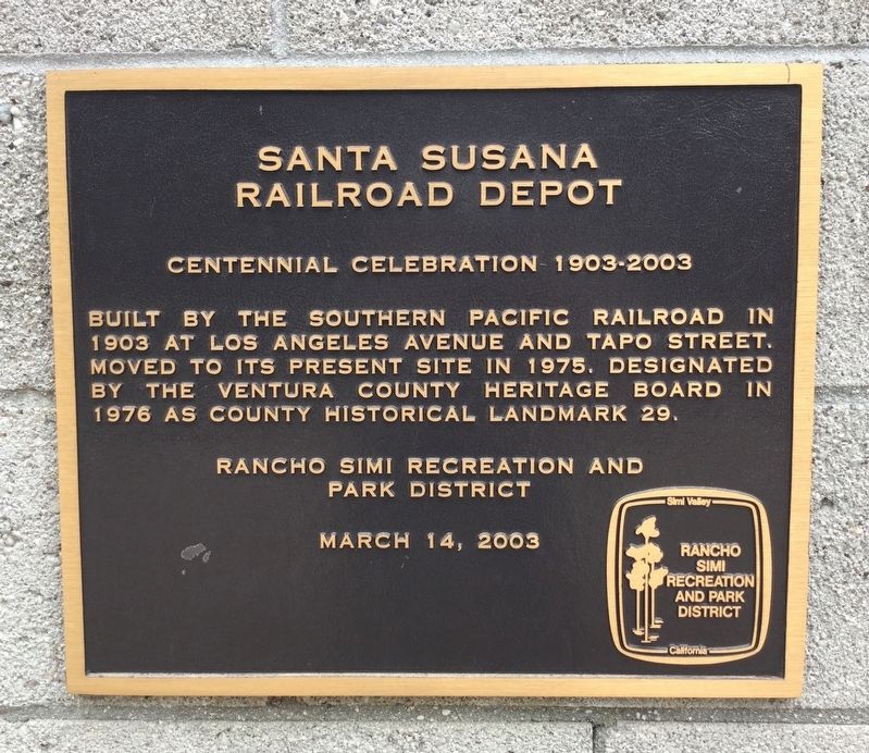 Santa Susana Railroad Depot Marker image. Click for full size.