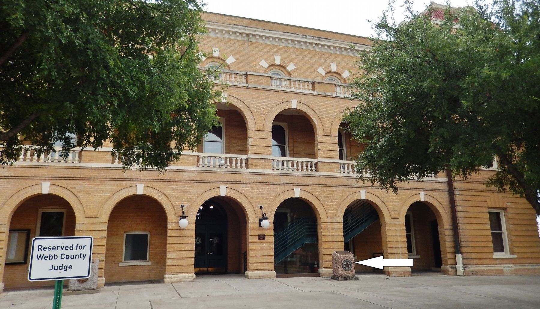 Webb County Marker (<i>wide view; marker visible right of entrance</i>) image. Click for full size.