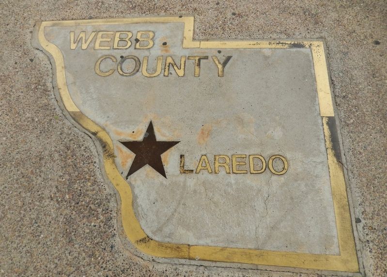 City of Laredo and Webb County Outline (<i>embedded in sidewalk near marker</i>) image. Click for full size.