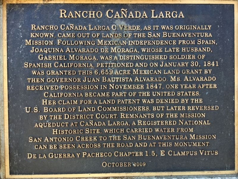 Rancho Cañada Larga Marker image. Click for full size.