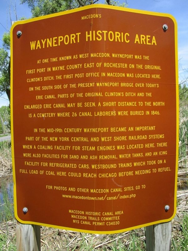 Wayneport Historic Area Marker image. Click for full size.