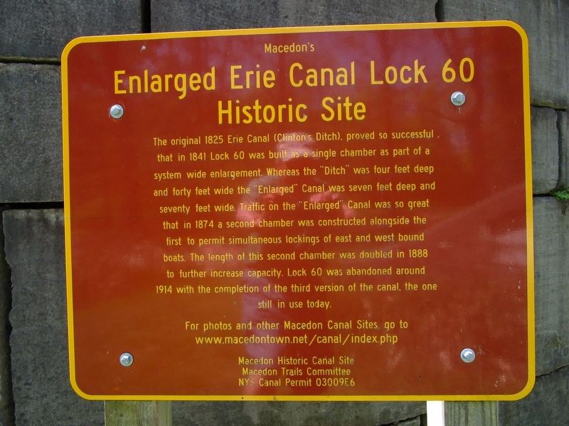 Enlarged Erie Canal Lock 60 Historic Site Marker image. Click for full size.