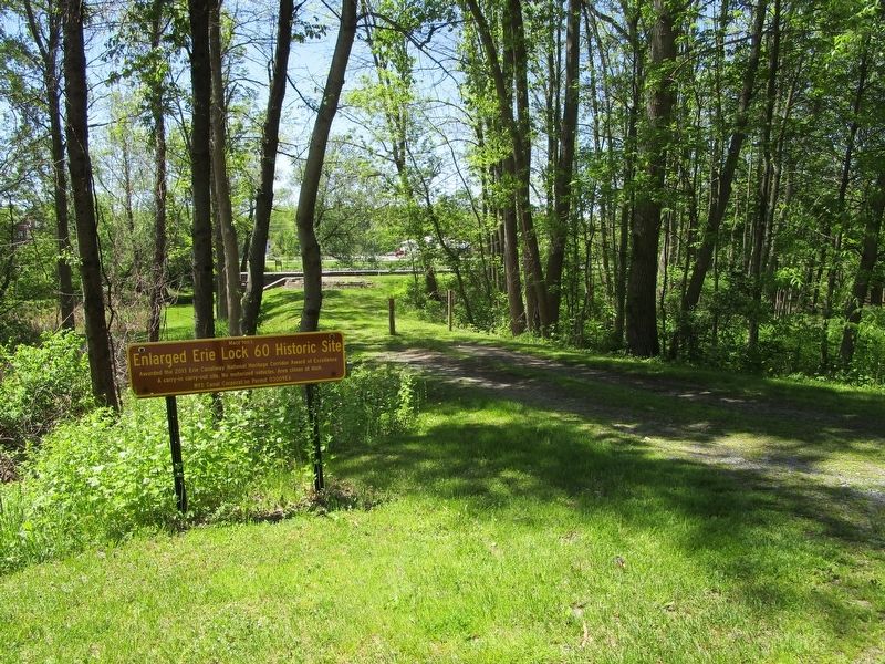 Access to the Enlarged Erie Canal Lock 60 Historic Site & Marker image. Click for full size.