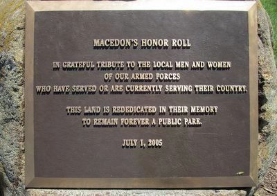 Macedon's Honor Roll Memorial image. Click for full size.