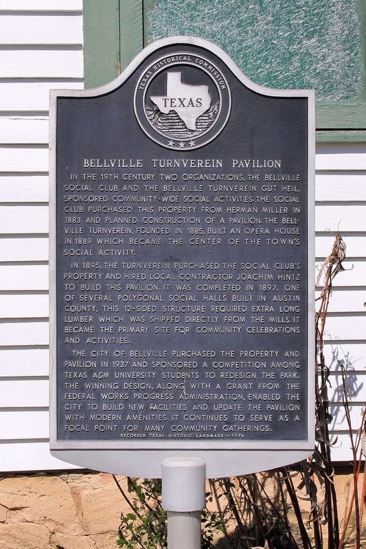 Bellville Turnverein Pavilion Marker image. Click for full size.