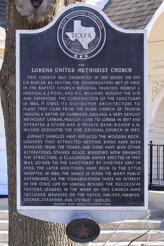 Lorena United Methodist Church Marker image. Click for full size.