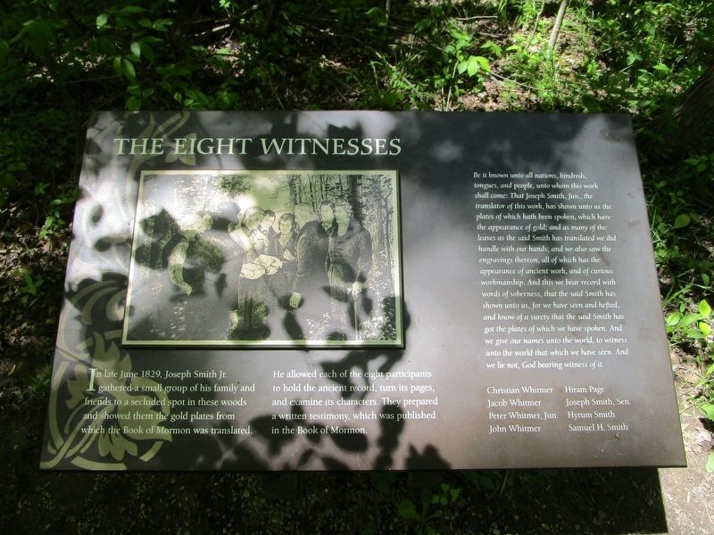 The Eight Witnesses Marker image. Click for full size.