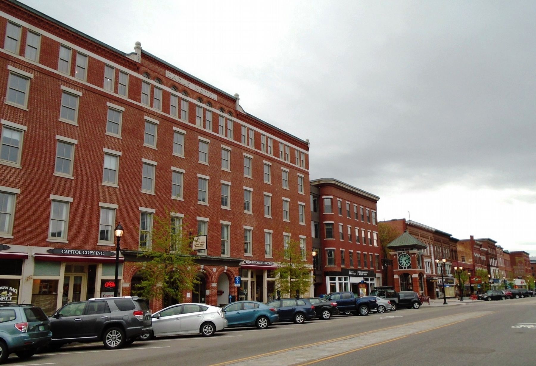 Eagle Hotel and the reinvigorated Main Street, looking south image. Click for full size.