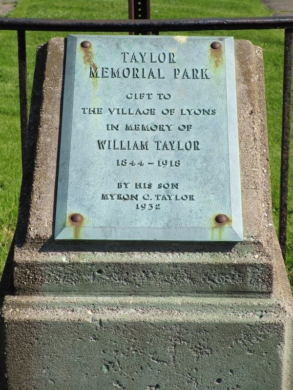 Taylor Memorial Park Marker image. Click for full size.