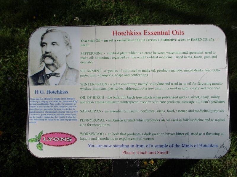 H.G. Hotchkiss/Hotchkiss Essential Oils Marker image. Click for full size.