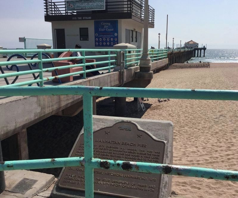 Manhattan Beach Pier and Marker image. Click for full size.