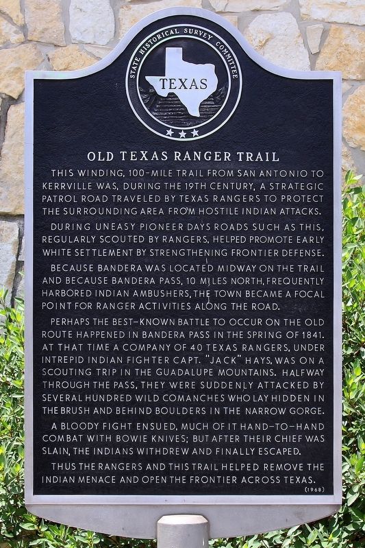 Old Texas Ranger Trail Marker image. Click for full size.