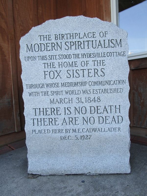 The Birthplace of Modern Spiritualism Marker image. Click for full size.