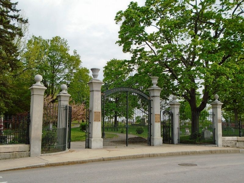 Governor Moody Currier Gateway Entrance and Marker. Click for full size. Governor Moody Currier Gateway Entrance and Marker image. Click for full size.