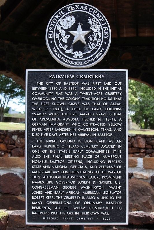 Fairview Cemetery Marker. Click for full size. Fairview Cemetery Marker image. Click for full size.