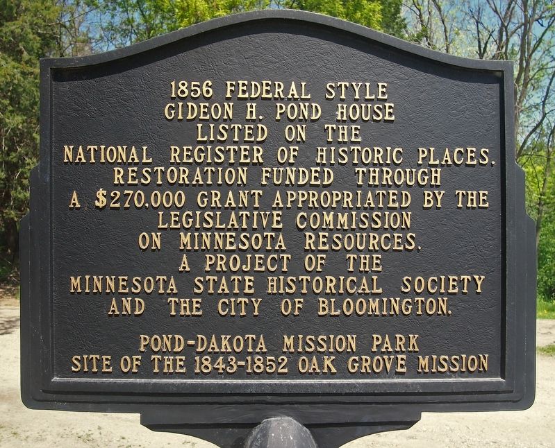 1856 Federal Style Gideon H. Pond House marker image. Click for full size.