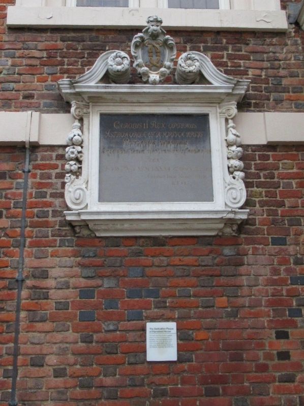 Dedication Plaque of Flamsteed House image. Click for full size.