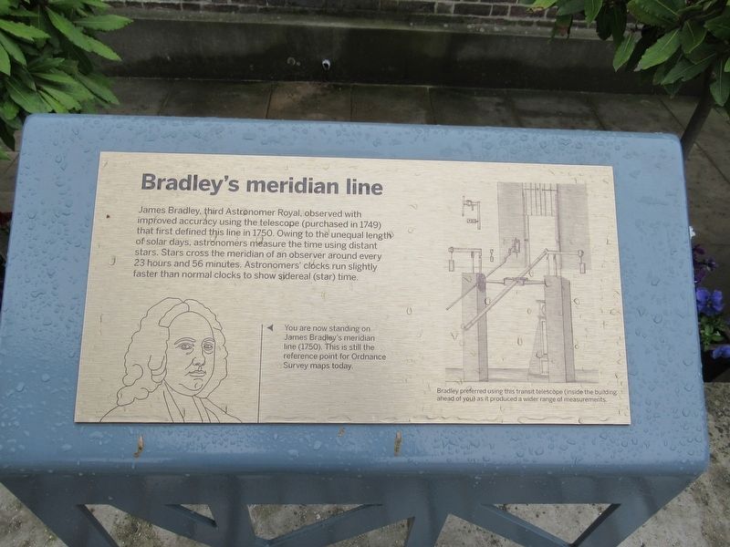 Bradley’s meridian line Marker image. Click for full size.