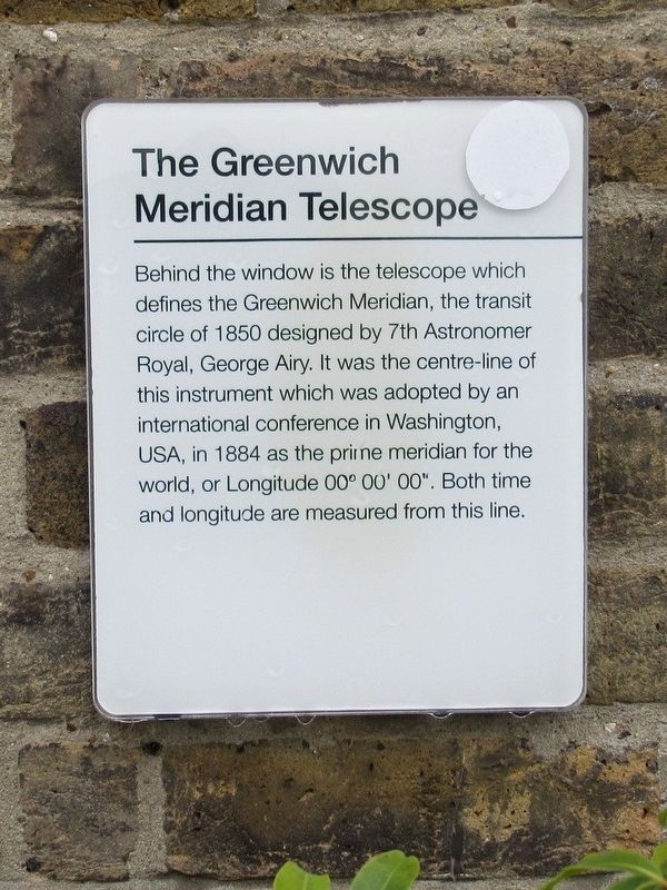The Greenwich Meridian Telescope Marker. Click for full size. The Greenwich Meridian Telescope Marker image. Click for full size.