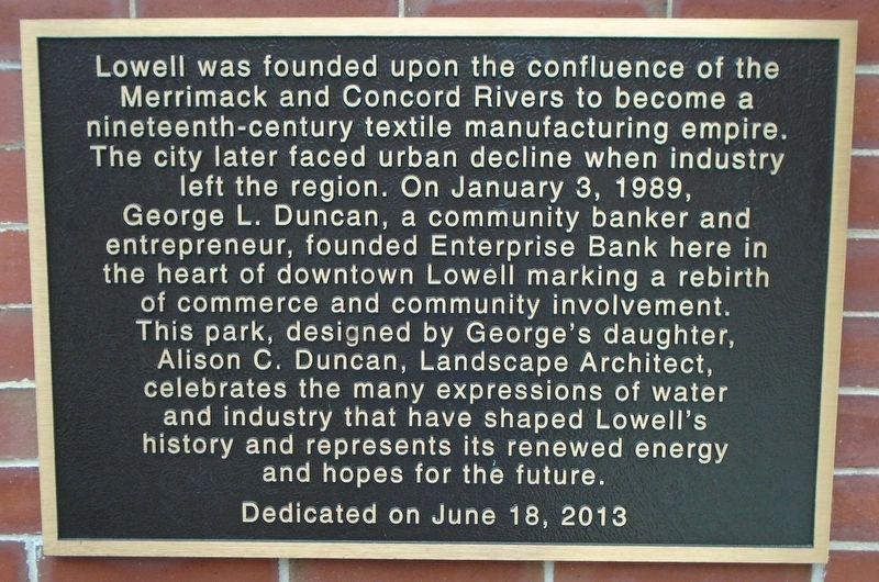 George L. Duncan Dedication Plaza and Fountain Marker image. Click for full size.