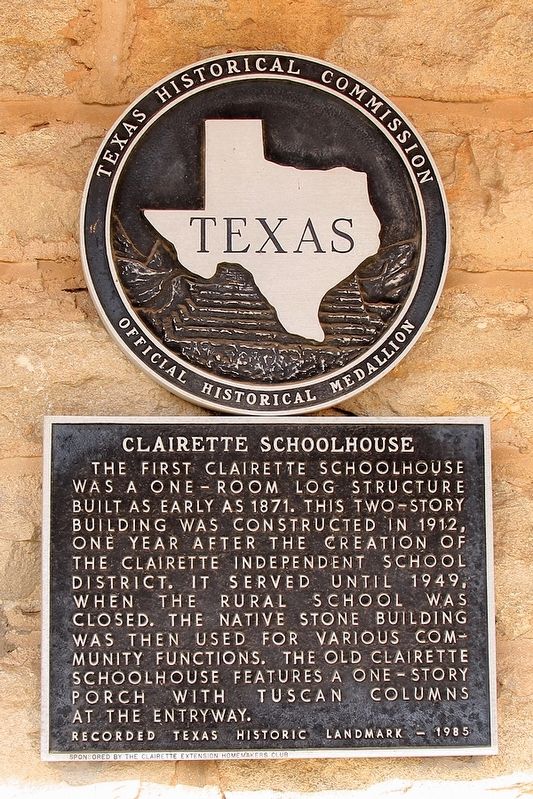 Clairette Schoolhouse Marker image. Click for full size.