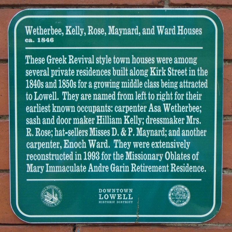 Wetherbee, Kelly, Rose, Maynard, and Ward Houses Marker image. Click for full size.