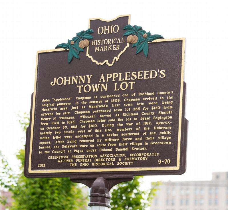 Johnny Appleseeds Town Lot Marker image. Click for full size.