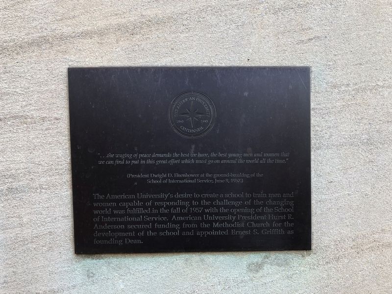 School of International Service Marker. Click for full size. School of International Service Marker image. Click for full size.