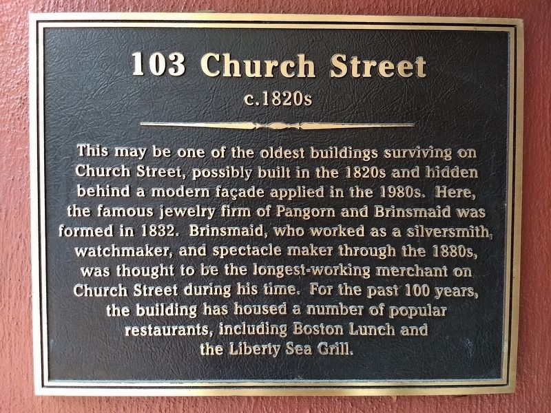103 Church Street Marker image. Click for full size.